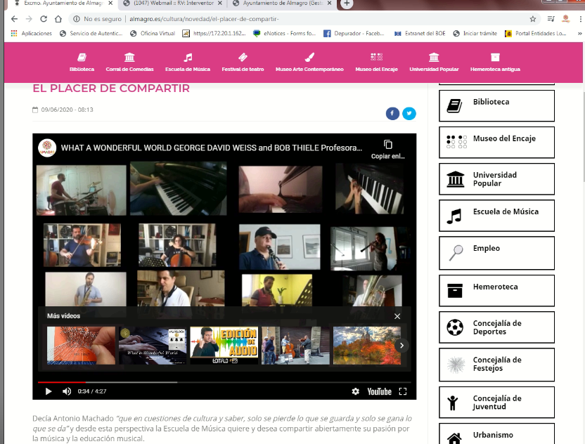 La Escuela de M�sica cierra el curso tambi�n con audiciones, pero on line interpretadas por alumnos y profesores 