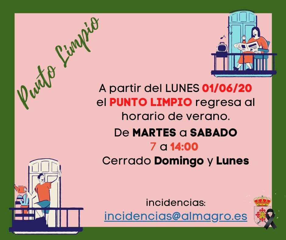 El punto limpio cambia al horario de verano