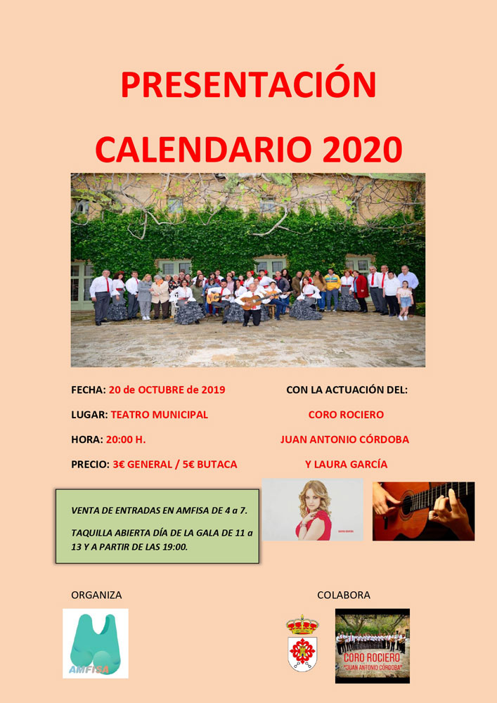 Amfisa presentará su calendario 2020 este domingo en el Teatro Municipal