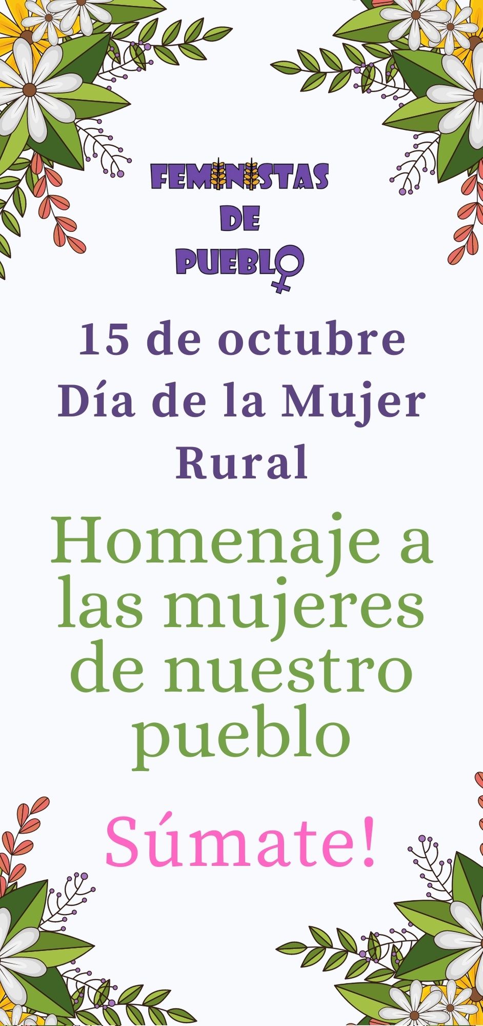 La asociación de Femenistas de Pueblo quieren rendir una homenaje a las mujeres coincidiendo con el Día de la Mujer Rural