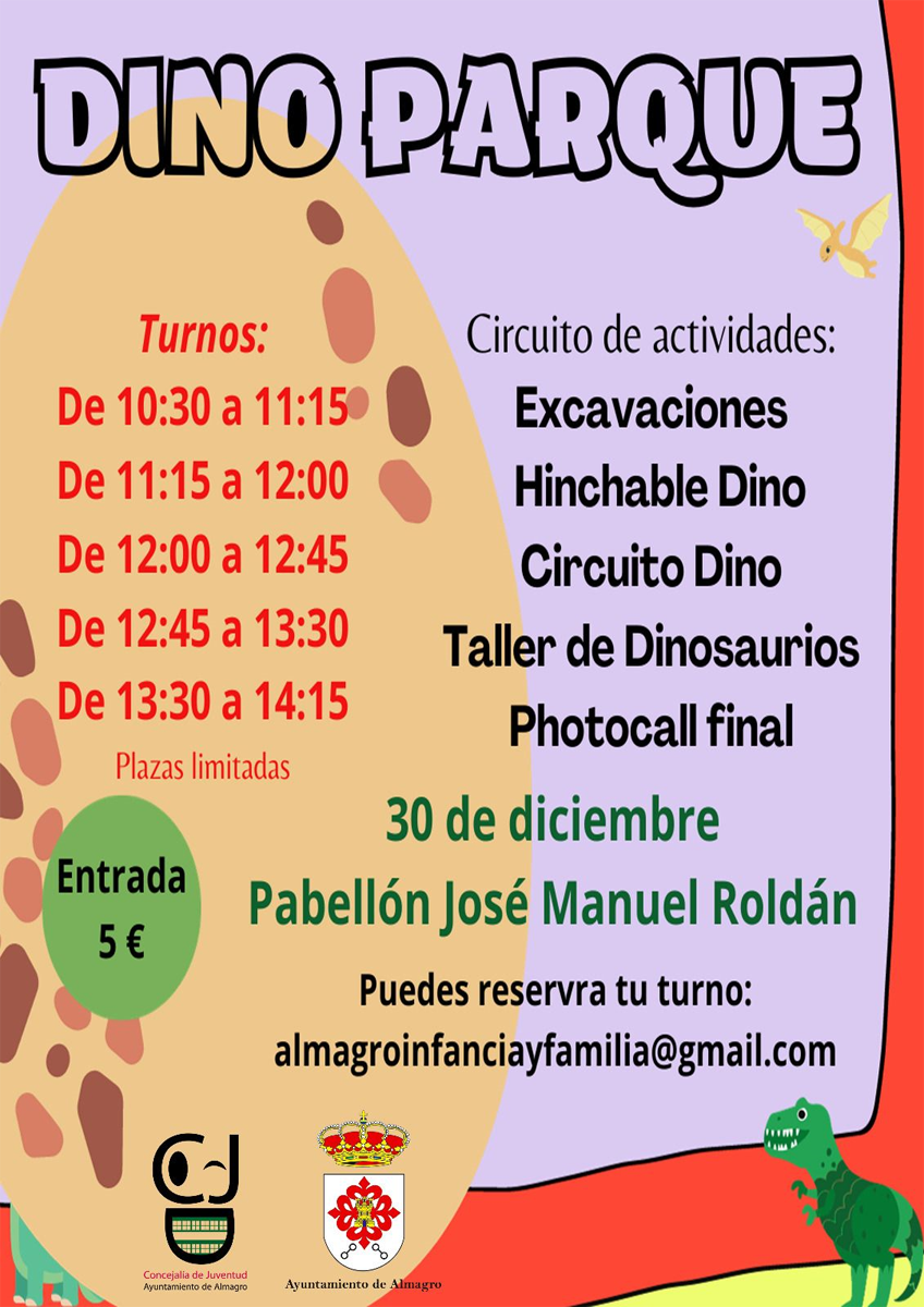 Un Dino Parque llega a Almagro este sábado