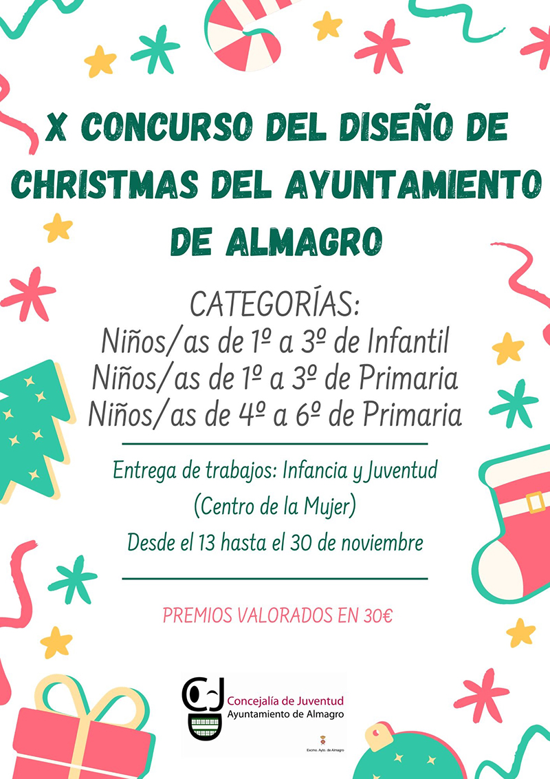 La Concejalía de Infancia organiza por décimo año consecutivo el Concurso del diseño del Christmas navideño del Ayuntamiento