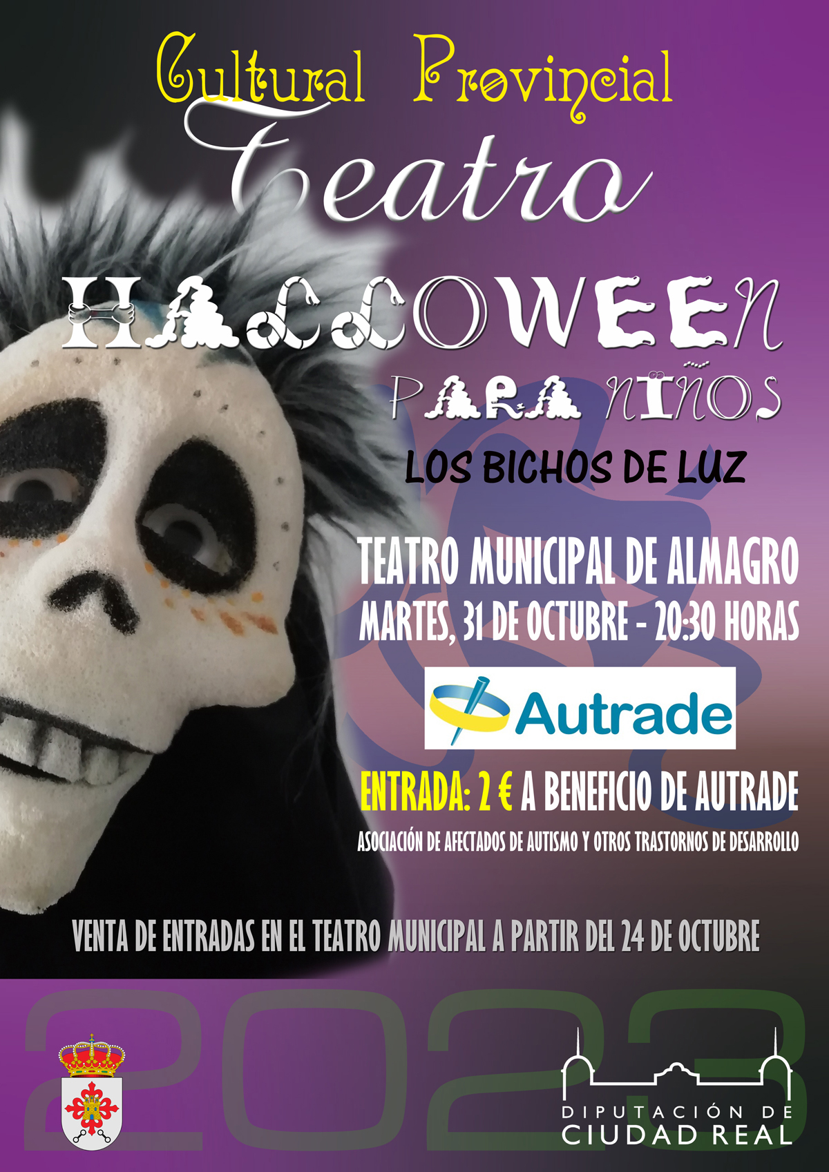 Almagro celebra Halloween con la actuación infantil de “Los bichos de luz” y un pasaje del terror en la Plaza de Toros